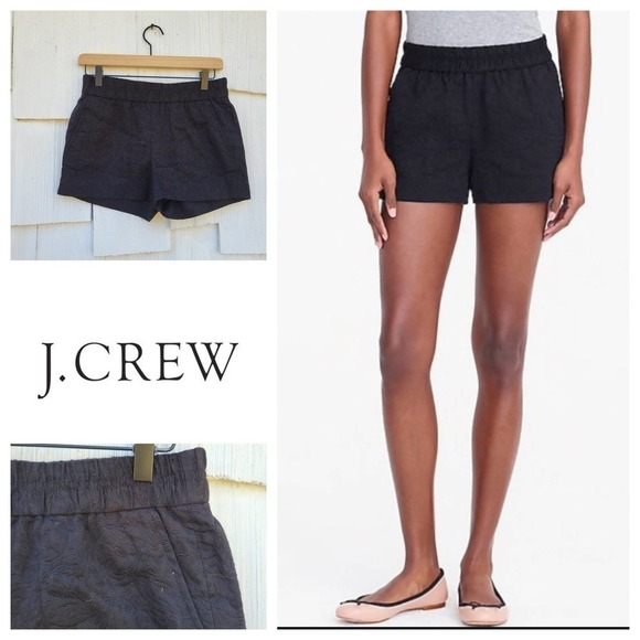 J Crew Damask Elastic‎ Waist Boardwalk Shorts 00 NWT - Picture 1 of 7